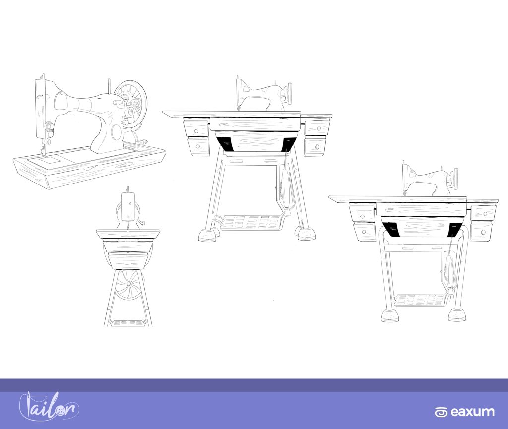 Sewing machine sketch