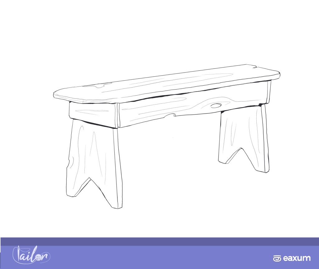 wooden bench sketch