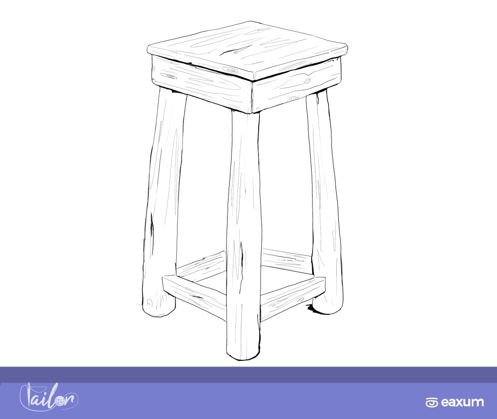 wooden stool sketch